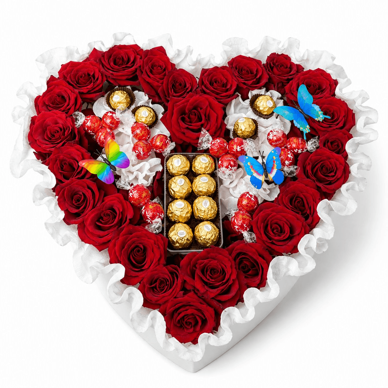 Corazón de Rosas con Dulces