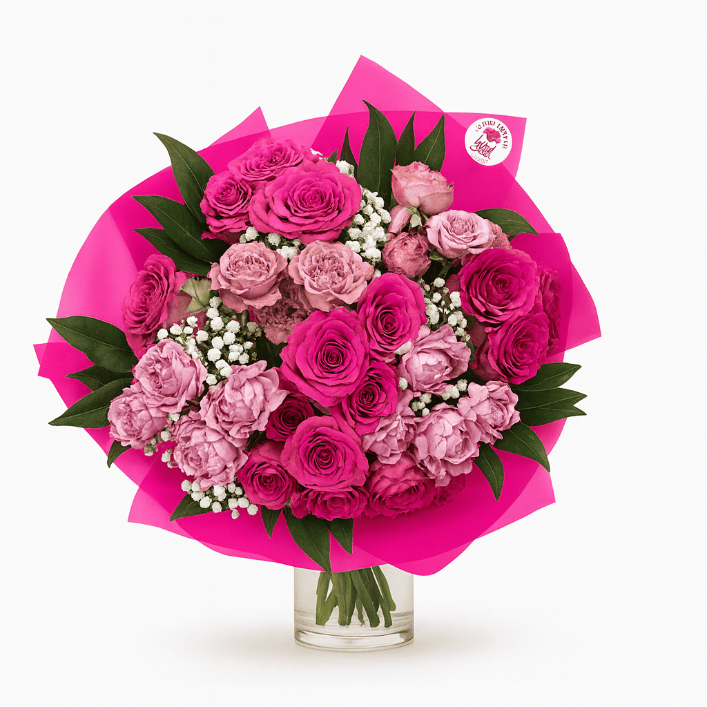 Ramo de Rosas Rosadas y Fucsia