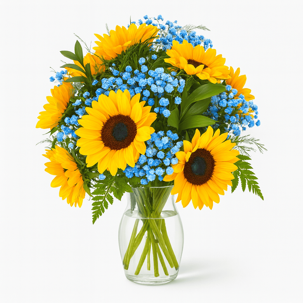 Ramo de Girasoles con Lluvia