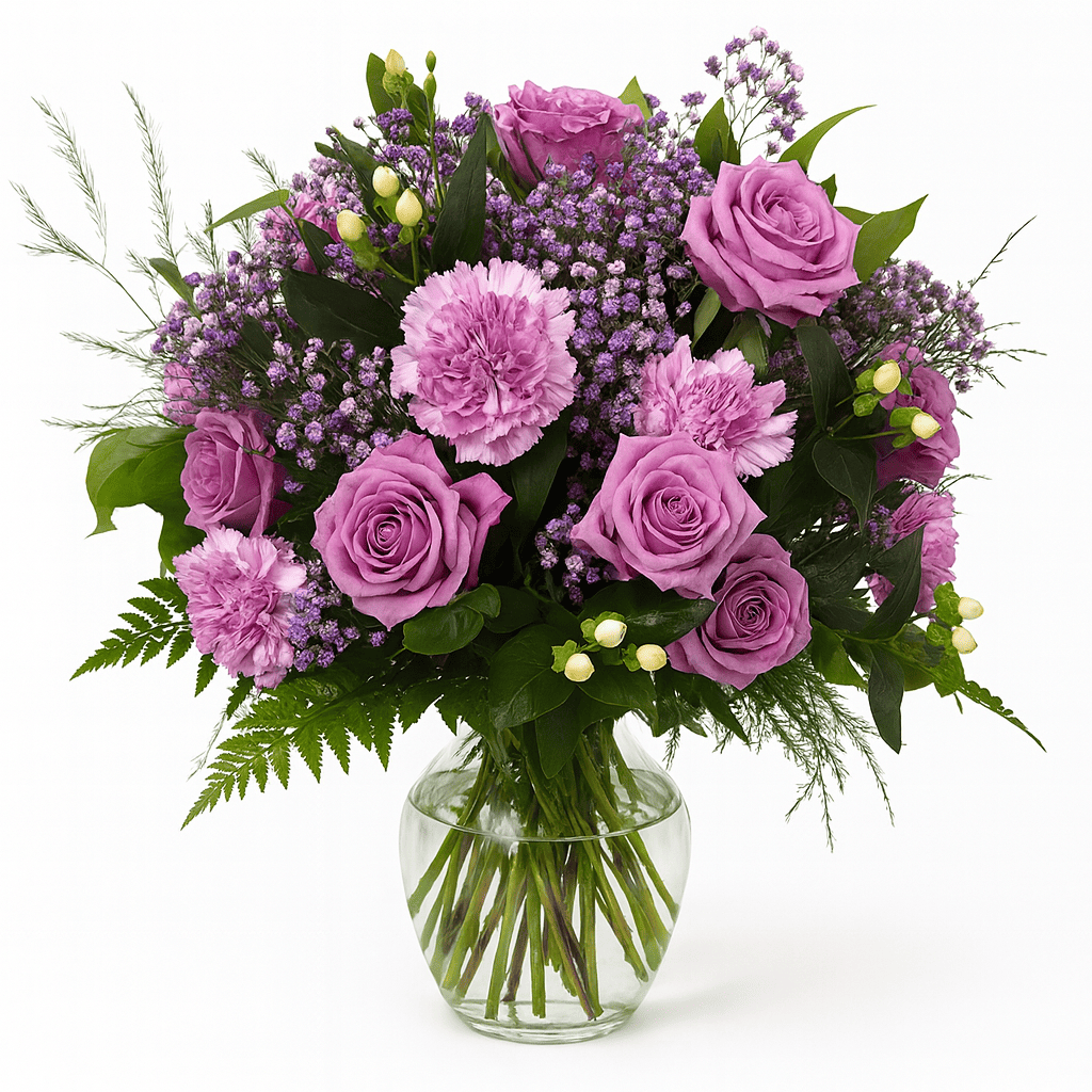 Ramo Lila de Rosas y Claveles